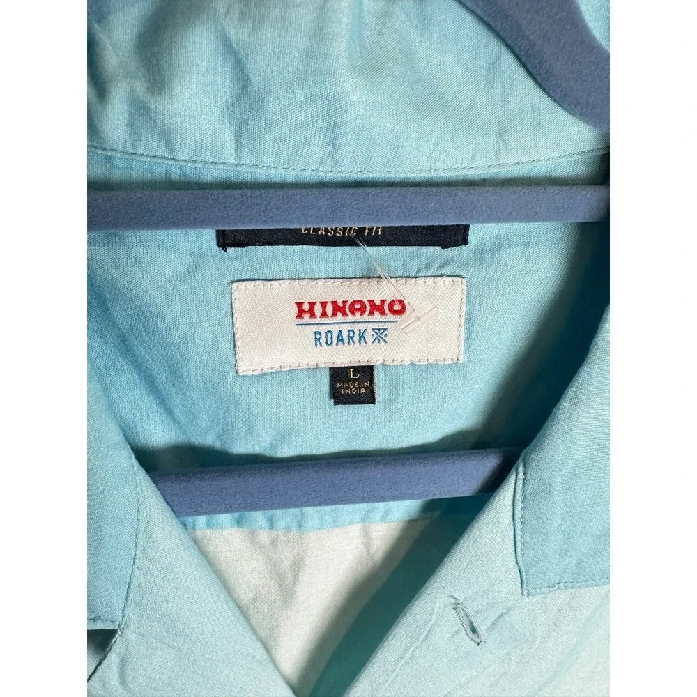 Roark Gonzo Palms Camp Collar Shirt‎ - Hinano Otemanu Light Blue NWT Size Large - Picture 2 of 6